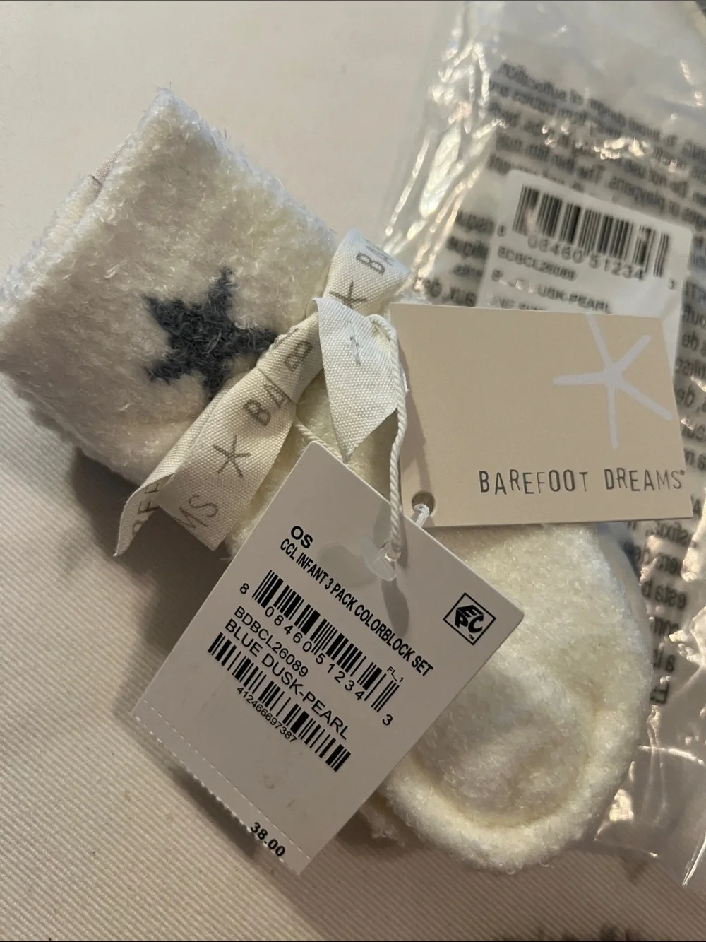 Barefoot Dreams CozyChic Lite Infant 3 Pack Colorblock Sock Set New With Tags